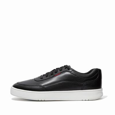 Fitflop Men's RALLY X Leather Sneakers - Black, VK4109536